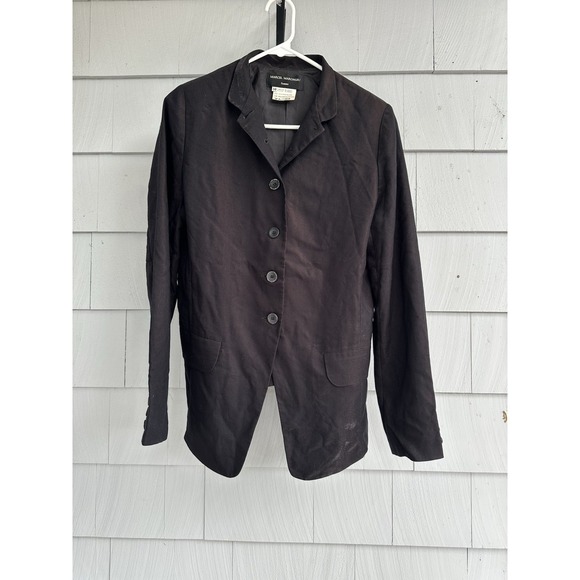 Vintage Marcel‎ Marongiu Femme Blazer Black FR 38 US 6 Made in France Designer